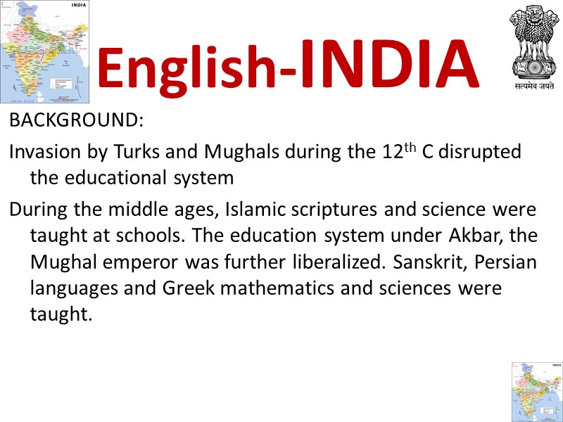 BACKGROUND:  Invasion by Turks and Mughals during the 12th C disrupted the educational